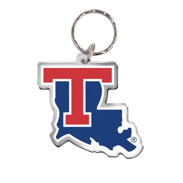 Louisiana Tech Bulldogs STATE SHAPE Keychain Freeform