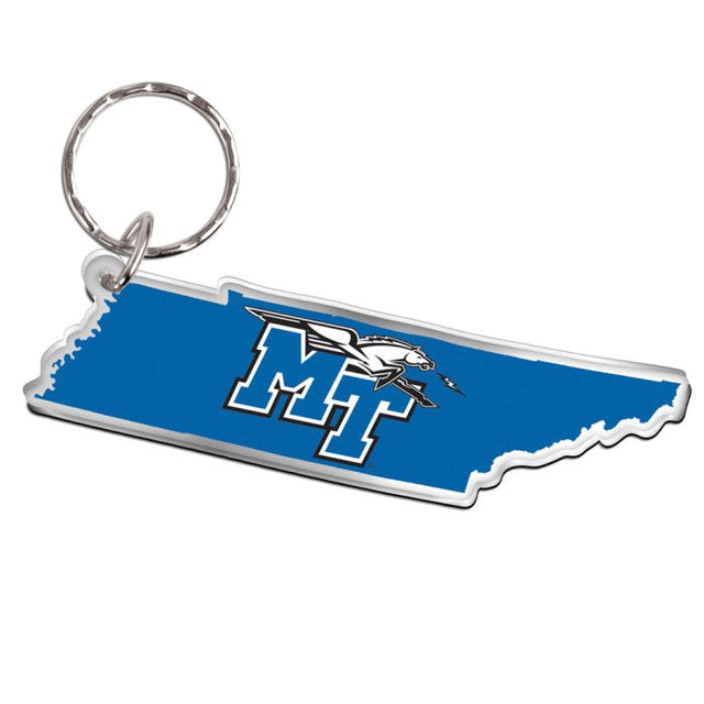 Middle Tennessee State Blue Raiders STATE SHAPE Keychain Freeform