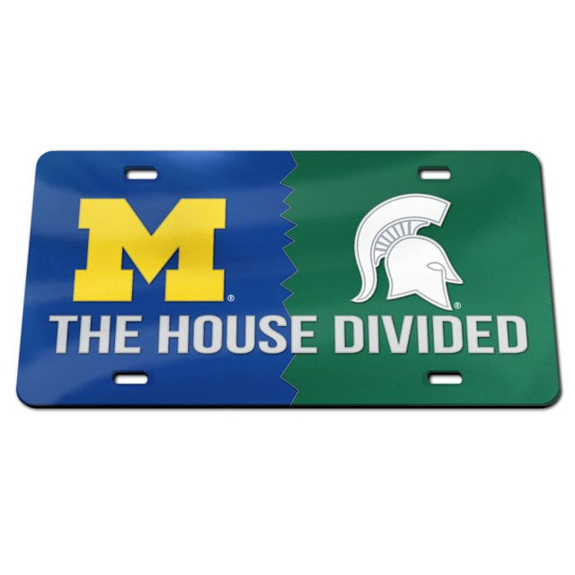 Rivalidad entre las placas de matrícula especiales de acrílico de los Michigan Wolverines y los Michigan State Spartans