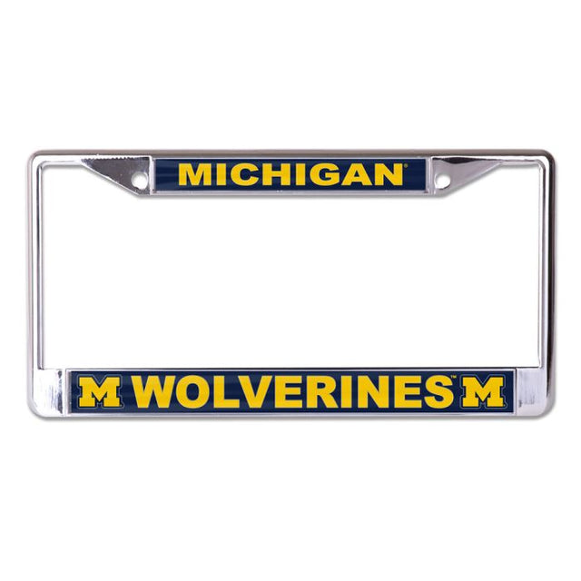 Marco de licencia de Michigan Wolverines, talla S/L, impreso