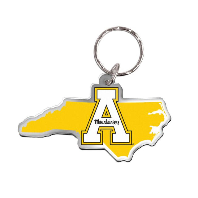 Llavero con forma de estado de los Appalachian State Mountaineers