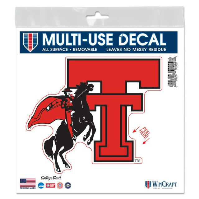 Calcomanía para todas las superficies de Texas Tech Red Raiders/College Vault de 6" x 6"