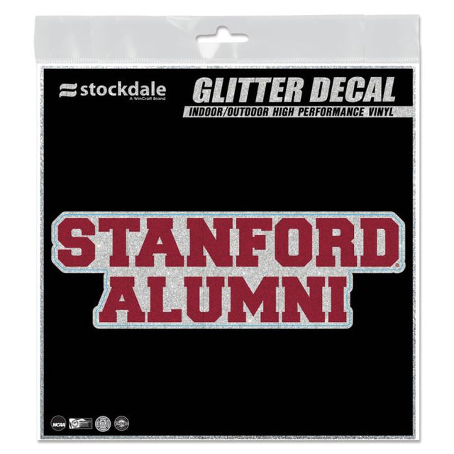 Calcomanía con purpurina de Stanford Cardinal de 6" x 6"