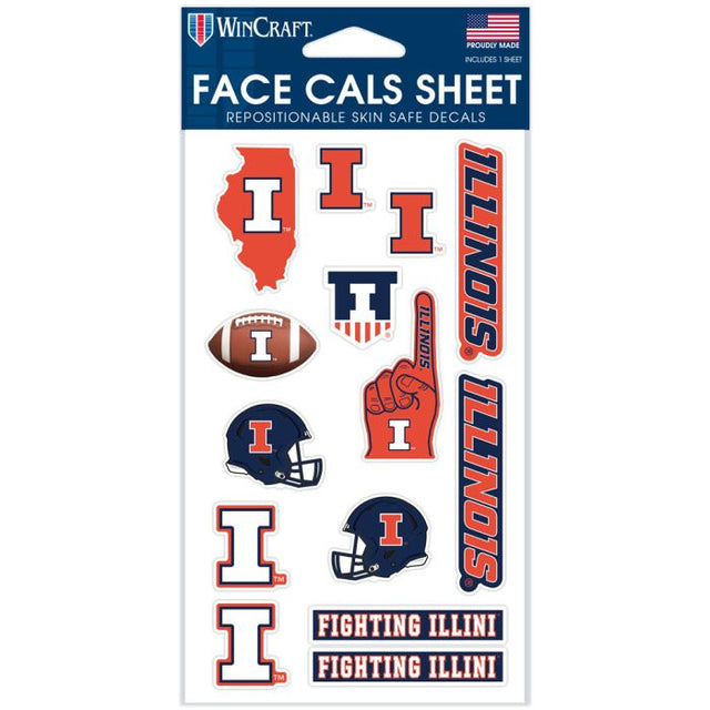 Illinois Fighting Illini Face Cals 4" x 7"