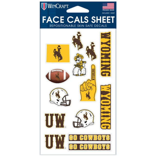 Wyoming Cowboys Face Cals 4" x 7"