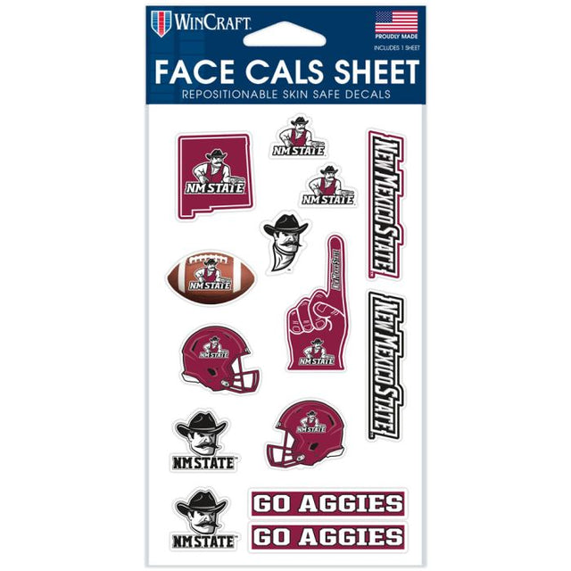 Calcomanía facial de los New Mexico State Aggies de 4" x 7"