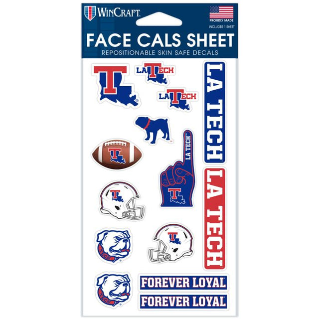 Calcomanías faciales de Louisiana Tech Bulldogs de 4" x 7"