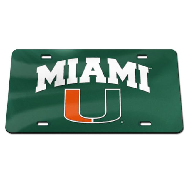 Matrícula acrílica especial de los Miami Hurricanes