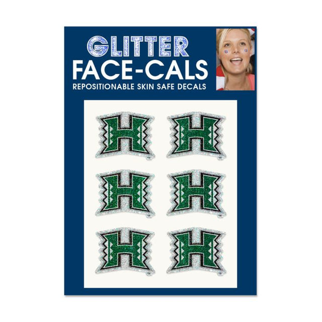 Hawaii Warriors Glitter Tattoo 6 Pack