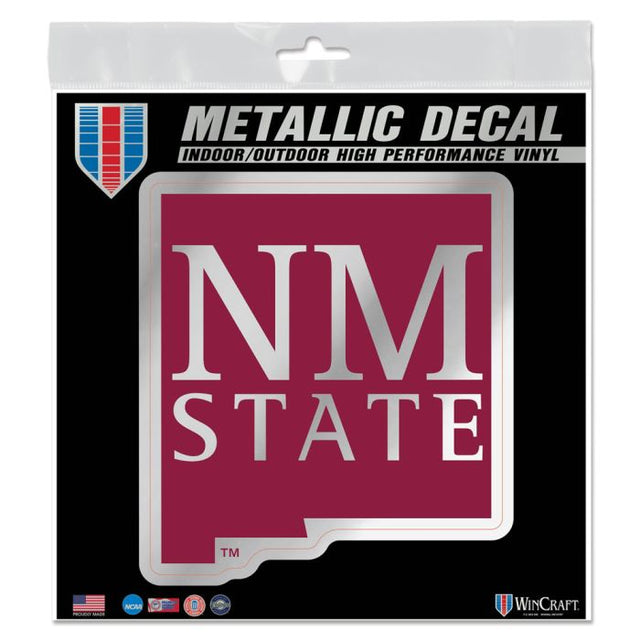 Calcomanía metálica de los New Mexico State Aggies de 6" x 6"