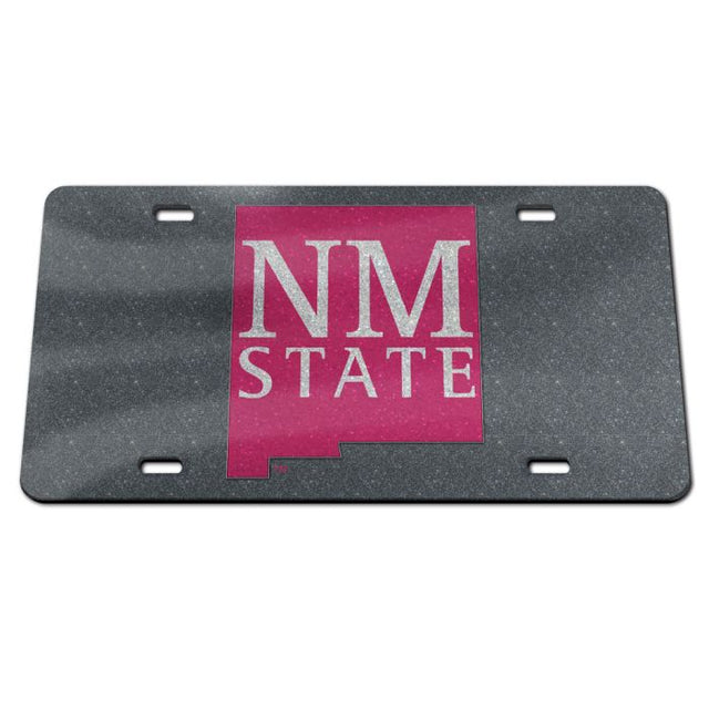 Placa de matrícula acrílica especial GLITTER de New Mexico State Aggies