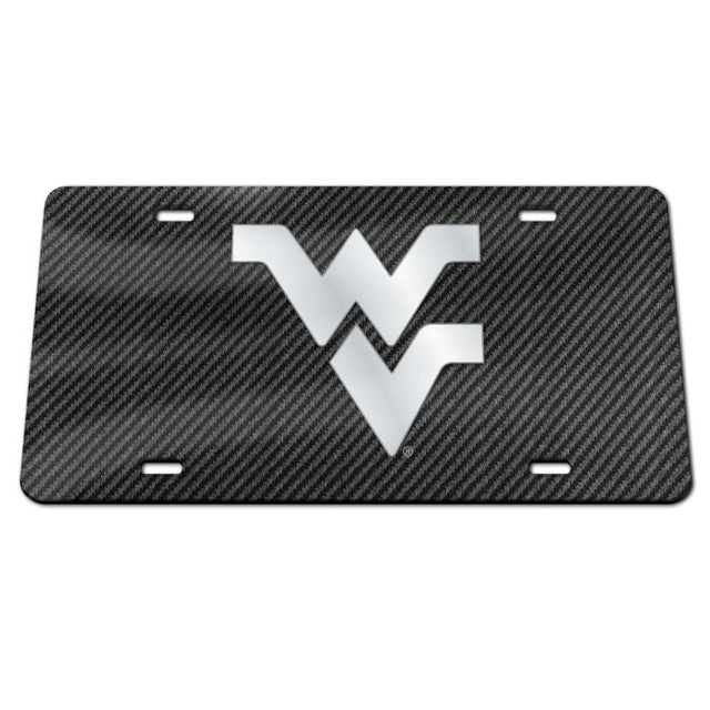 Matrícula acrílica especial de West Virginia Mountaineers CARBON