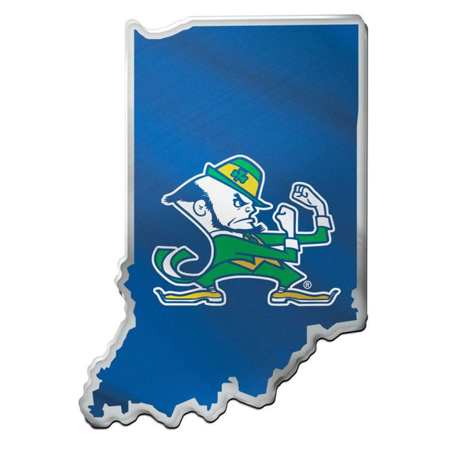 Notre Dame Fighting Irish STATE SHAPE Acrylic Auto Emblem