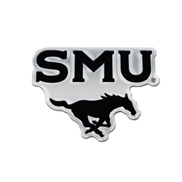 Southern Methodist Mustangs Chrome Free Form Auto Emblem