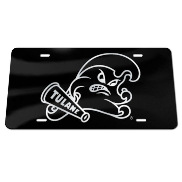 Tulane Green Wave BLACKOUT Specialty Acrylic License Plate