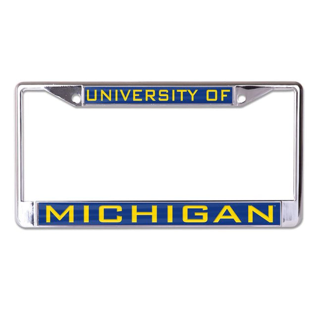 Marco de licencia de Michigan Wolverines, talla S/L, impreso