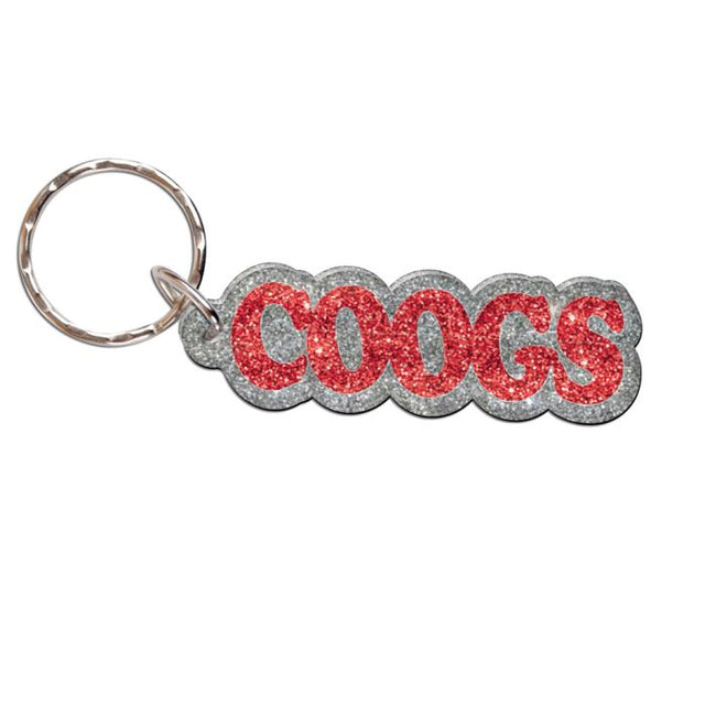 Houston Cougars ACRYLIC LETTERS GLITTER Keychain w/Letters