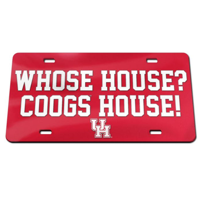 Houston Cougars SLOGAN Specialty Acrylic License Plate