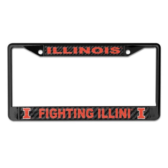 Illinois Fighting Illini CARBON Lic Plt Frame S/L Printed