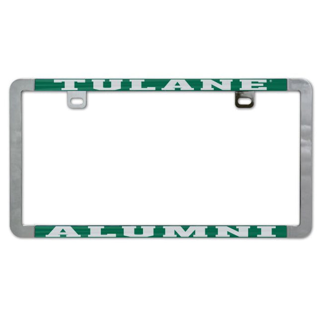 Tulane Green Wave ALUMNI Metal Lic. Plate Frame Slim