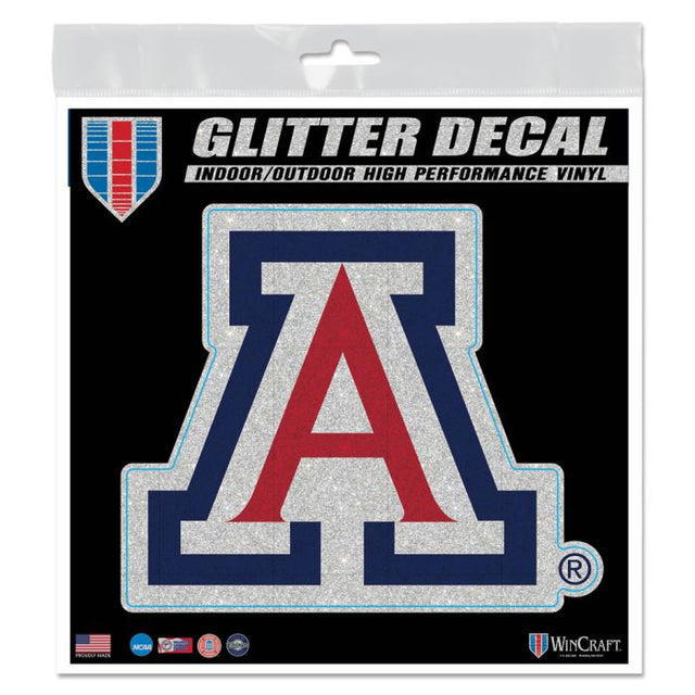 Calcomanía con purpurina de los Arizona Wildcats de 6" x 6"