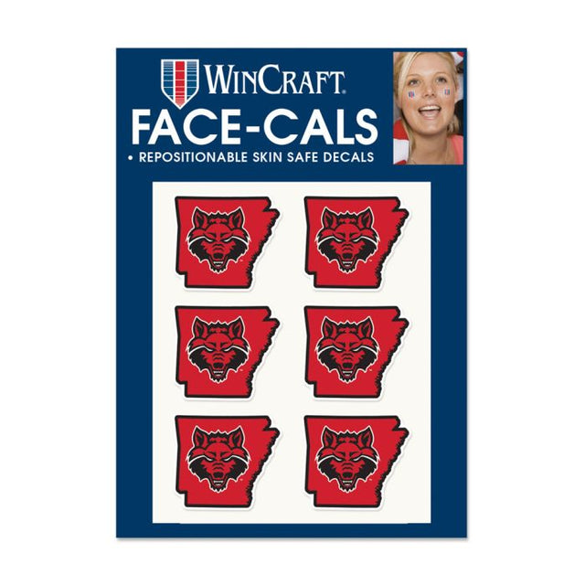 Arkansas State Red Wolves STATE SHAPE Face Cals