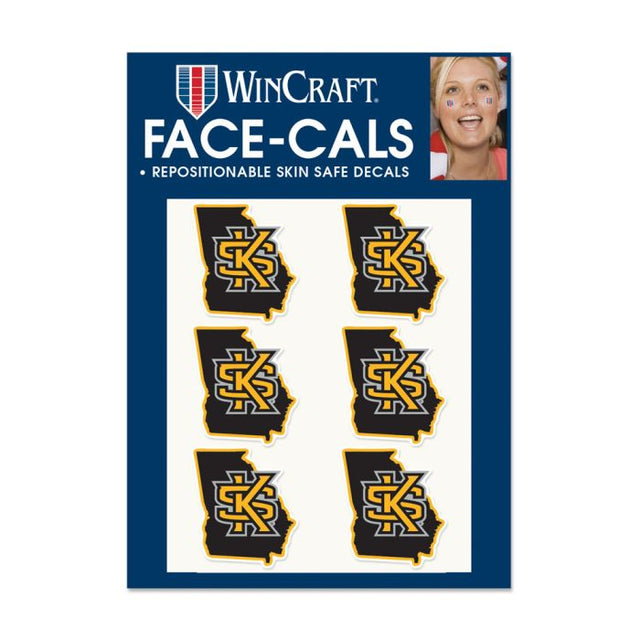 Kennesaw State Owls STATE SHAPE Face Cals