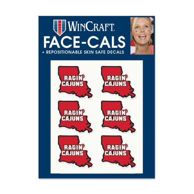 Louisiana - Lafayette Ragin Cajuns STATE SHAPE Face Cals