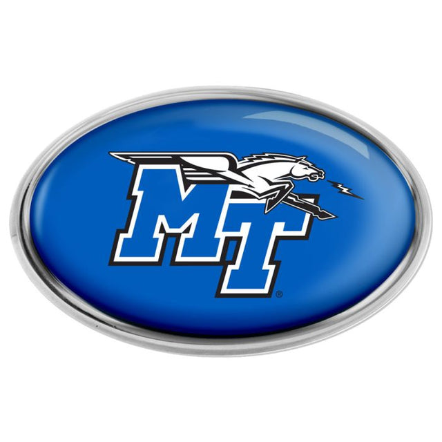 Middle Tennessee State Blue Raiders Chrome Metal Domed Emblem