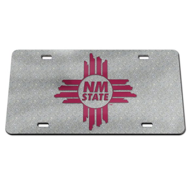 New Mexico State Aggies GLITTER Specialty Acrylic License Plate