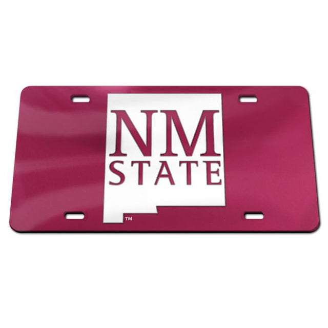 New Mexico State Aggies STATE SHAPE Specialty Acrylic License Plate