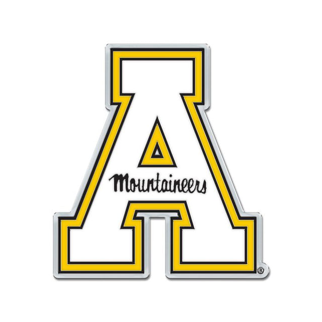 Emblema para automóvil de forma libre en cromo de colores de Appalachian State Mountaineers