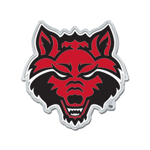 Arkansas State Red Wolves Colored Chrome Free Form Auto Emblem