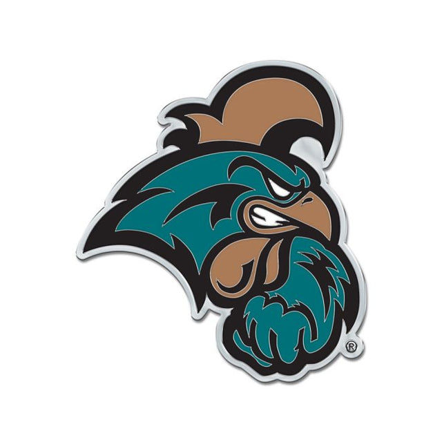 Coastal Carolina Chanticleers Colored Chrome Free Form Auto Emblem