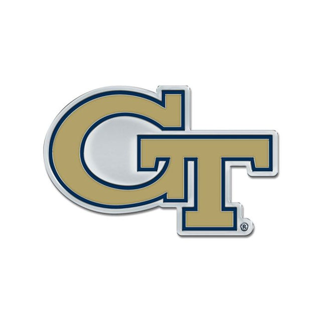 Georgia Tech Yellow Jackets Colored Chrome Free Form Auto Emblem