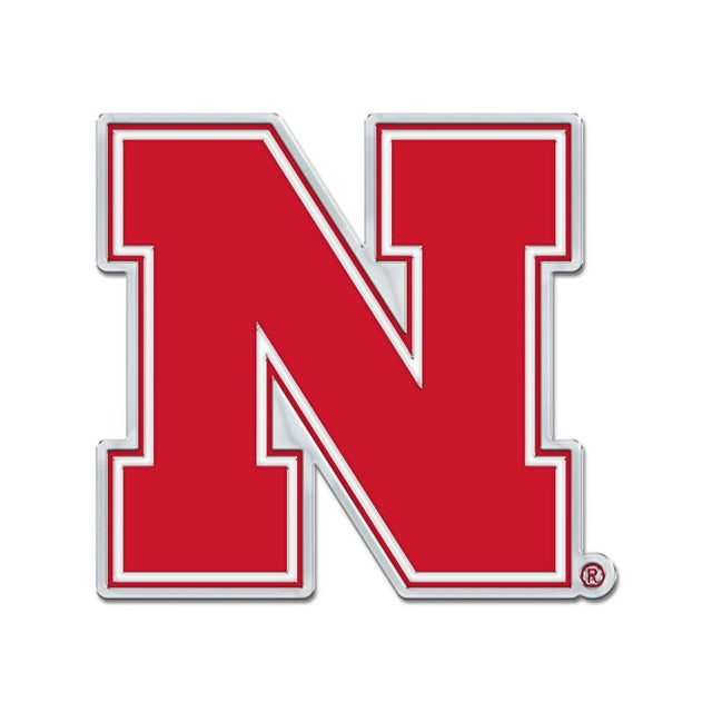 Emblema para automóvil de forma libre en cromo de color de los Nebraska Cornhuskers