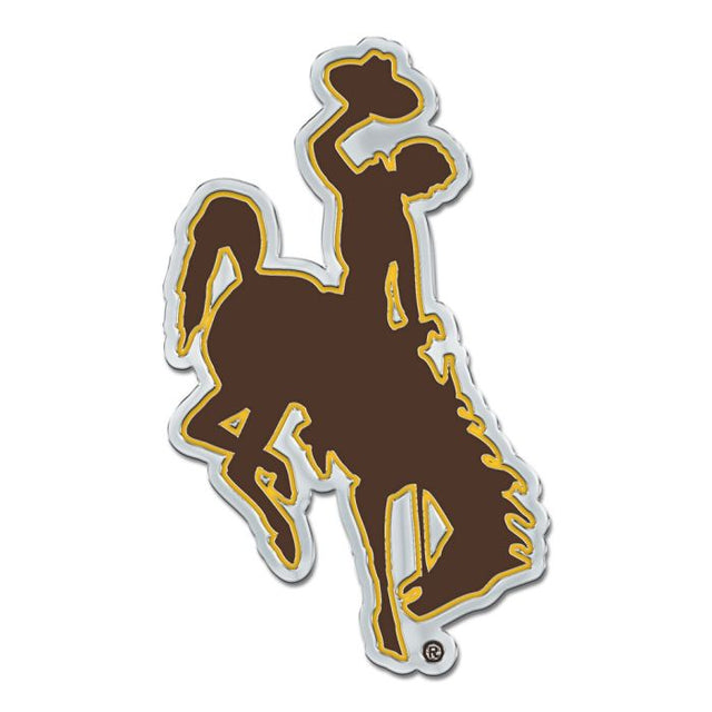 Wyoming Cowboys Colored Chrome Free Form Auto Emblem