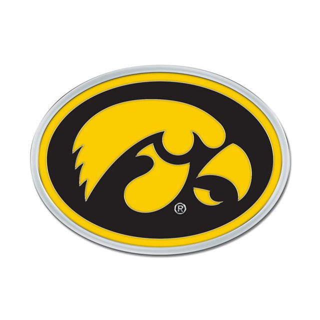 Emblema para automóvil de forma libre en cromo y color de Iowa Hawkeyes