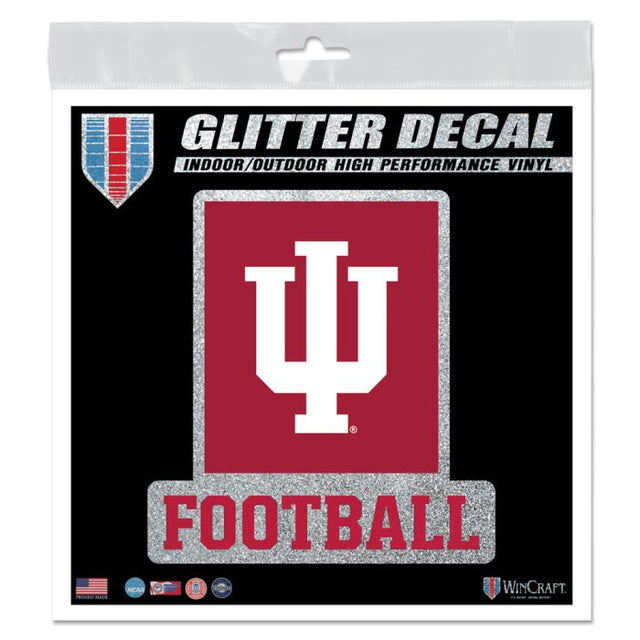 Calcomanía con brillantina de Indiana Hoosiers, 6" x 6"