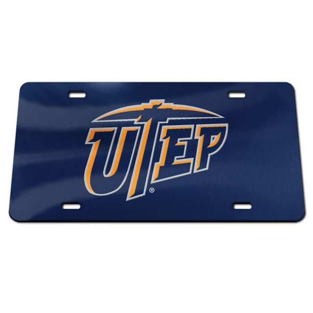 Placa de matrícula acrílica especial para mineros de UTEP