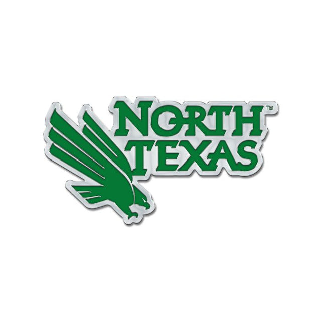 North Texas Mean Green Colored Chrome Free Form Auto Emblem