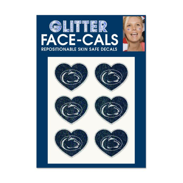 Penn State Nittany Lions HEART SHAPED Glitter Tattoo 6 Pack