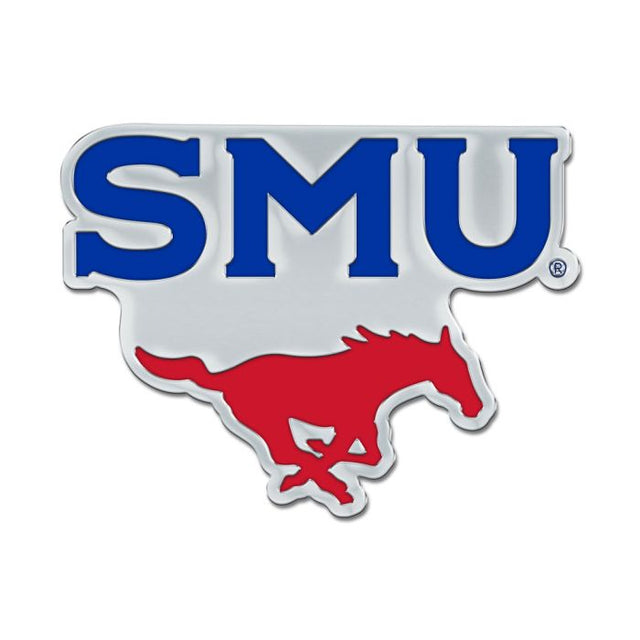 Southern Methodist Mustangs Colored Chrome Free Form Auto Emblem