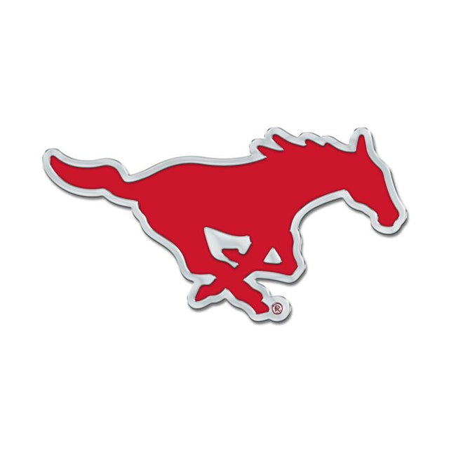 Southern Methodist Mustangs Colored Chrome Free Form Auto Emblem