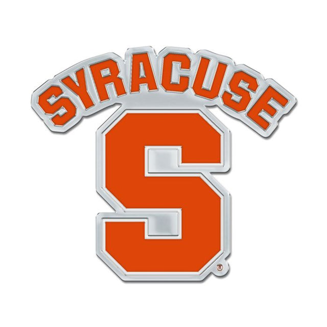 Syracuse Orange Colored Chrome Free Form Auto Emblem