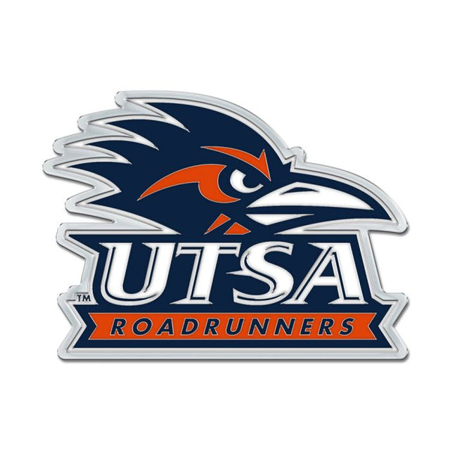 Texas San Antonio Roadrunners Colored Chrome Free Form Auto Emblem