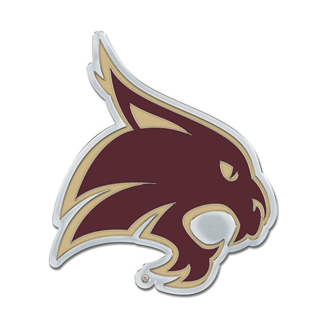 Texas State Bobcats Colored Chrome Free Form Auto Emblem