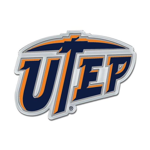 UTEP Miners Colored Chrome Free Form Auto Emblem