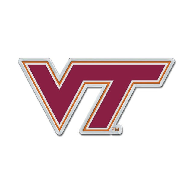 Emblema para automóvil de forma libre en cromo de color de los Virginia Tech Hokies