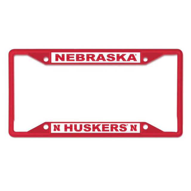 Marco de acero inoxidable con licencia de Nebraska Cornhuskers